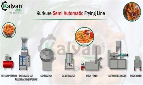 Kurkure Processing Machine - 150 Kg/Hour Rectangular Batch Fryer For ...