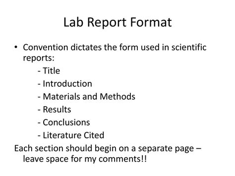 Image result for Lab Report Format Example