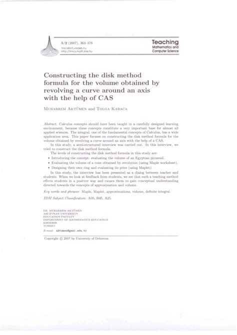 Image result for Disk Method Formula