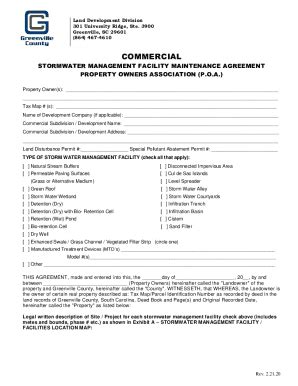 Fillable Online stormwater management facility maintenance agreement ...