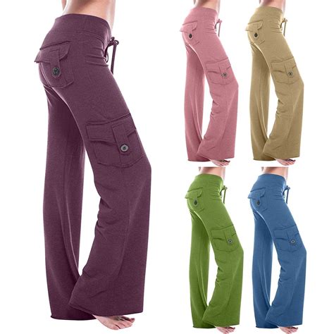 Utoimkio High Waisted Cargo Pants for Women Wide Leg Casual Hiking ...
