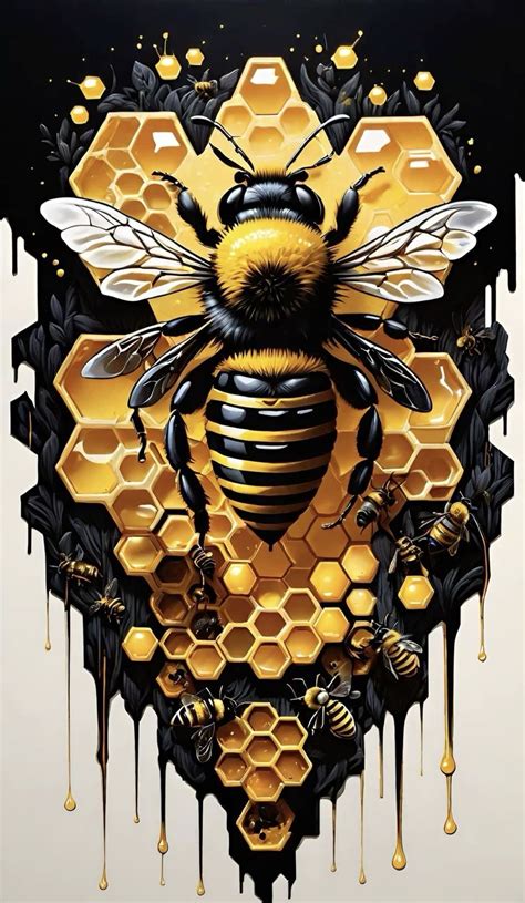 Pin by Sonia S_C76 on ape 🐝 | Bee pictures art, Bee drawing, Bee art