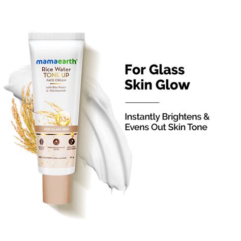Buy Mamaearth Rice Water Tone Up Face Cream with Niacinamide for Glass ...