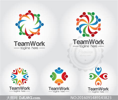 矢量创意logo图片-矢量创意彩色团队标志设计素材-高清图片-摄影照片-寻图免费打包下载