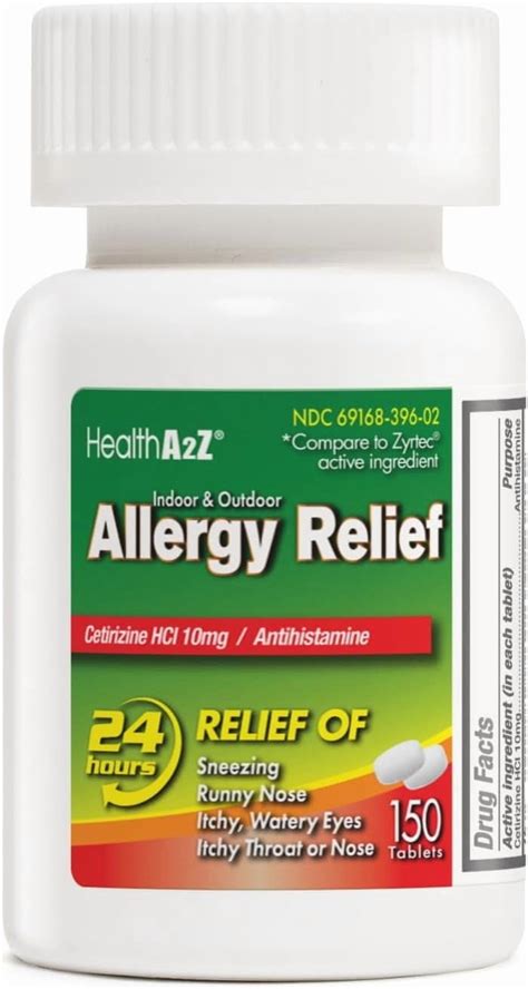 HealthA2Z® Allergy Relief | Cetirizine 10mg | All Day Allergy Relief ...