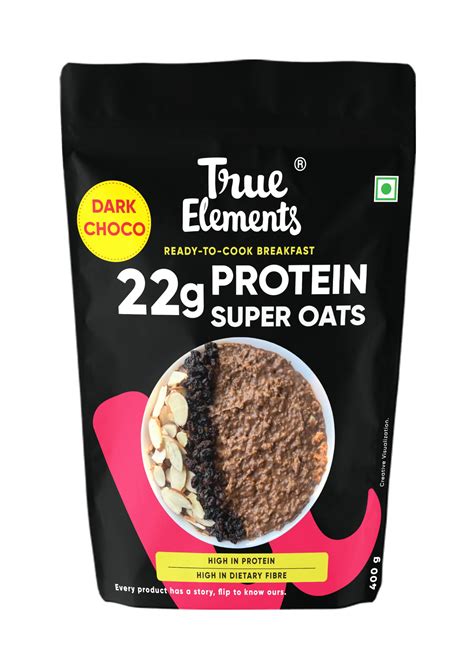 True Elements Protein Oats 400g - Dark Chocolate Oats | Super Oats with ...