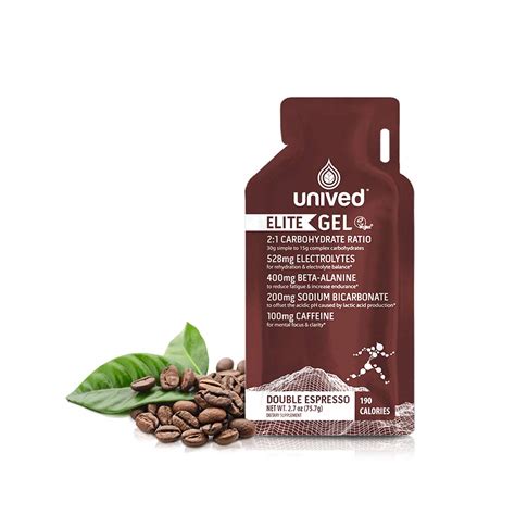 Unived Elite Gel, 2:1 Carbohydrate Ratio, 45g Carbs, Beta-Alanine ...