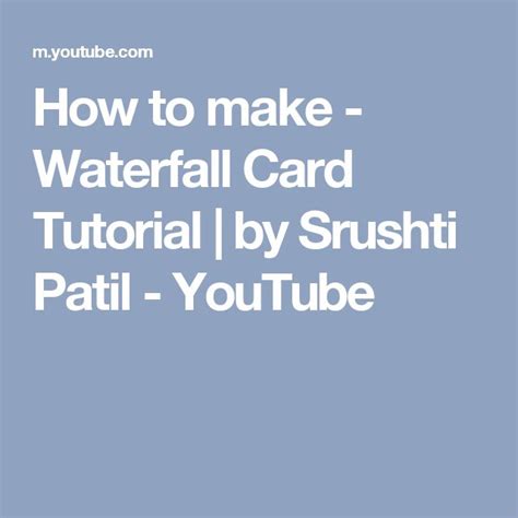 Image result for Waterfall Card Tutorial Basic