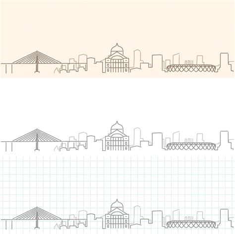 Manaus hand drawn profile skyline | Premium Vector