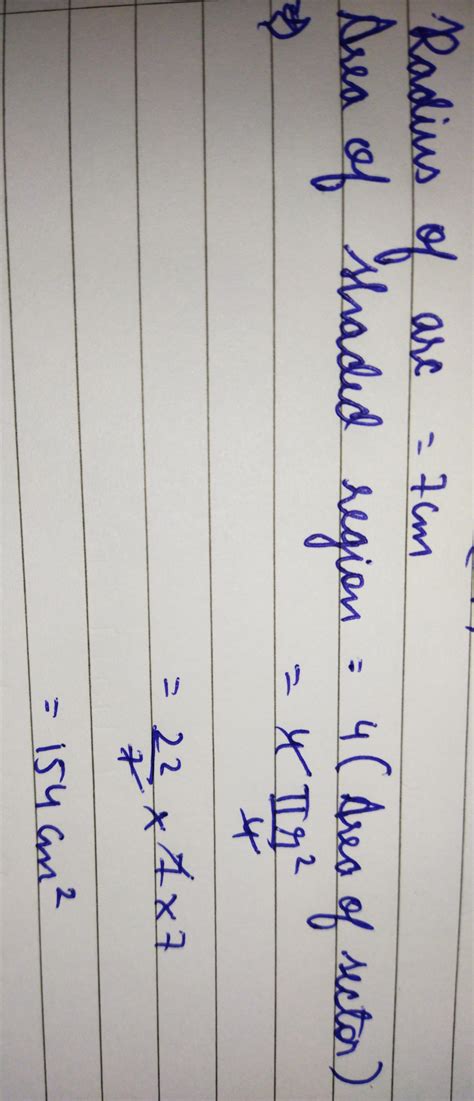 arcs have been drawn of radius 7cm each with vertices A, B, C and D of ...