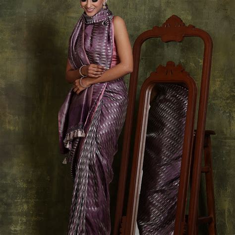 Silver Onion"Colour Pure Katan Silk Tissue Banarasi Handloom Saree ...