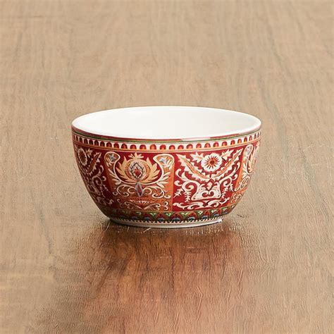 Buy Maris Helina Red Ironstone Printed Microwave Safe Curry Bowl ...