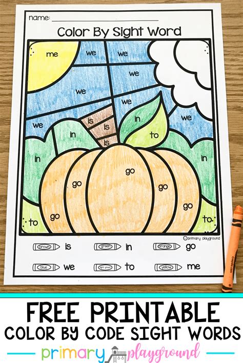 Worksheets Color By Sight Words