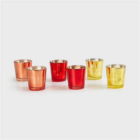 Buy Corsica Multicolour Glass T-Light Holder - Set of 6 from Corsica by ...