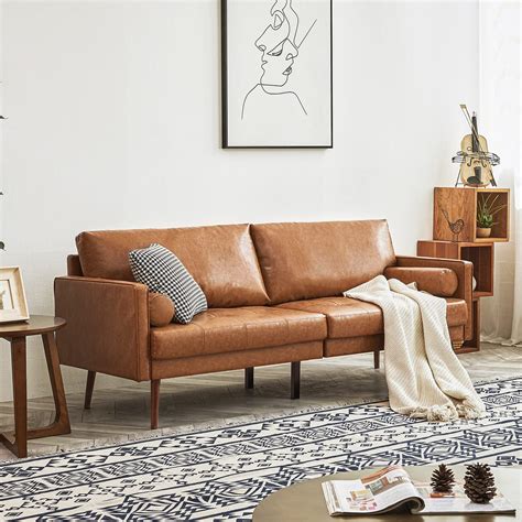 Mid Century Modern Leather Sofa