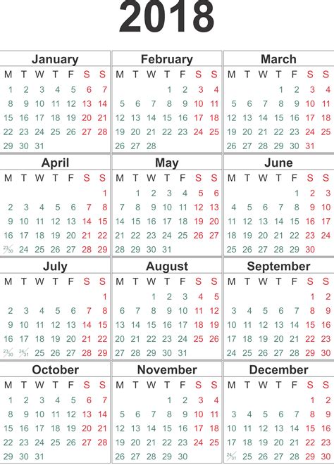 2018 Calendar PNG Transparent Images | PNG All