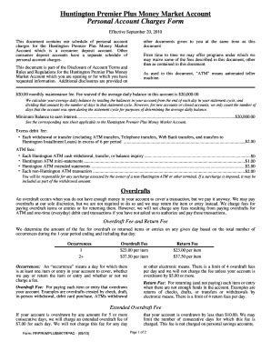 Fillable Online Personal Account Charges Form - Huntington Fax Email ...