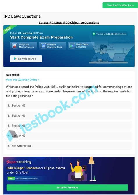 Mcq on ipc laws 5eea6a0839140 f30f369d862 - Download TestbookApp IPC ...