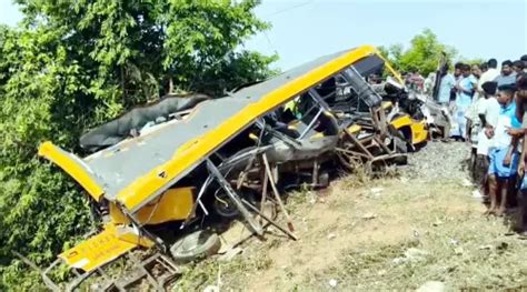 Two school students killed in van-train collision in TN; Railway ...