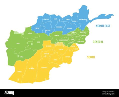 Afghanistan - regional map of provinces Stock Vector Image & Art - Alamy