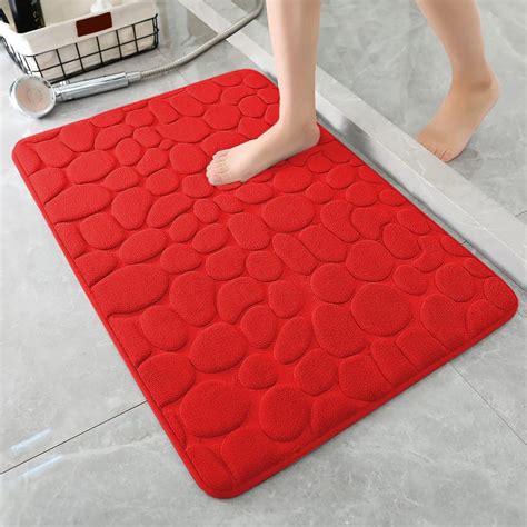 1pc Memory Foam Bath Rug Embossed Bathroom Mat Water Absorbent And ...