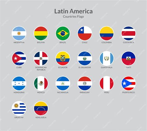 Premium Vector | Latin American countries flag icons collection