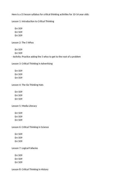 Image result for Critical Thinking Lesson