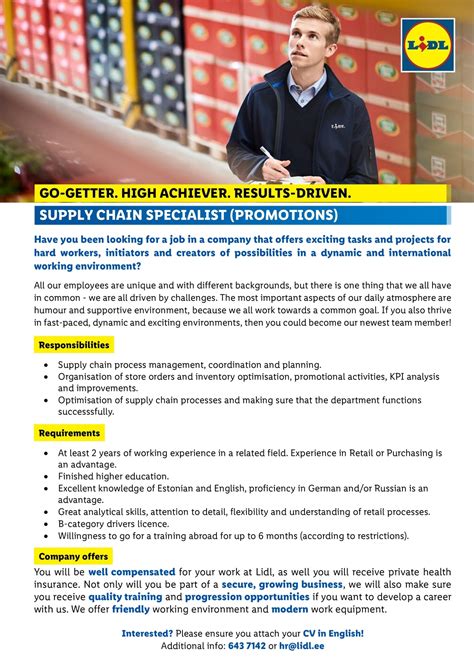 CV Keskus job ad Supply Chain Specialist, 2020-11-17