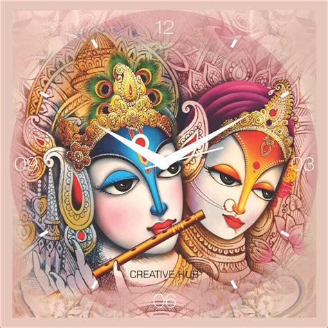 Buy Creative Hub Décor Painting of Radha & Krishna Wall Clock Online at ...
