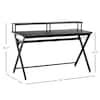 Buy 55 in. Black Gaming Computer Desk with Headphone Hook and Elevated ...
