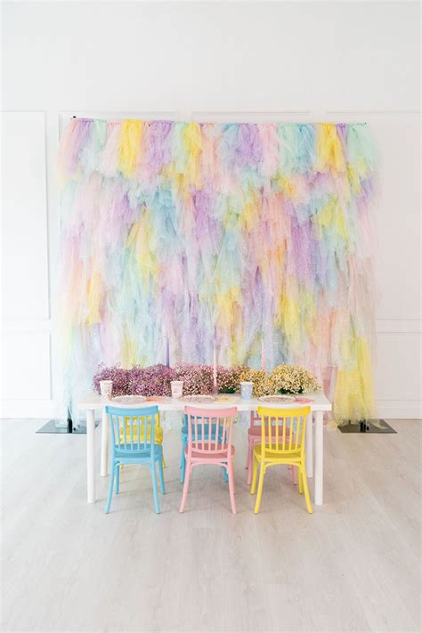 Tulle Fringe Backdrop in Pastel Rainbow exclusive at Oh My Darling ...