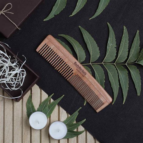 Dressing Comb, Double Tooth, 100% Neem Wood – BodyHerbals