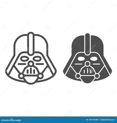 Darth Vader Line and Glyph Icon. Star Wars Vector Illustration Isolated on White Editorial Stock ...