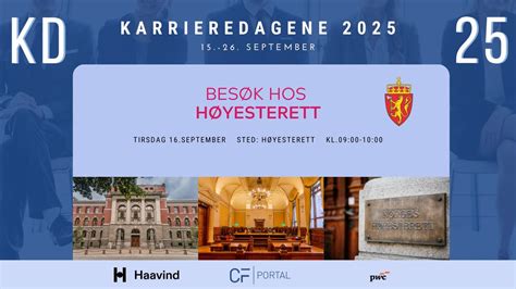 Besøk hos Høyesterett - Karrieredagene 2025, Høyesterett, Oslo, 16 ...