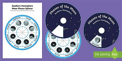 Southern Hemisphere Moon Phases Wheel Visual Aid