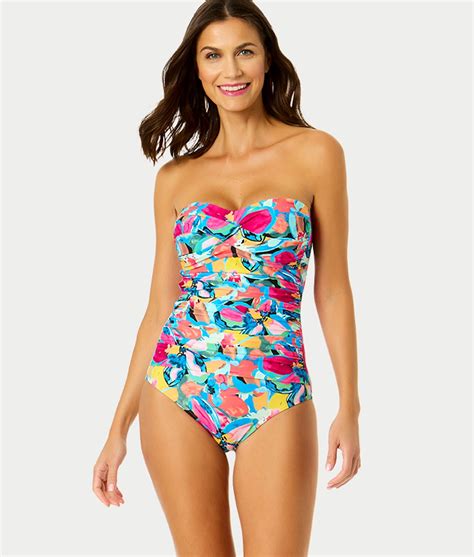 Amalfi Floral Twist Bandeau One-Piece Swimsuit - Walmart.com