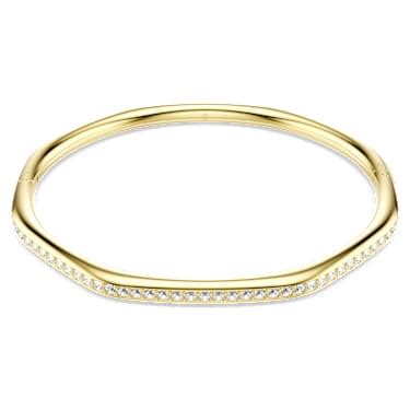 Dextera bangle, Octagon shape, Round cut, White, Gold-tone plated ...