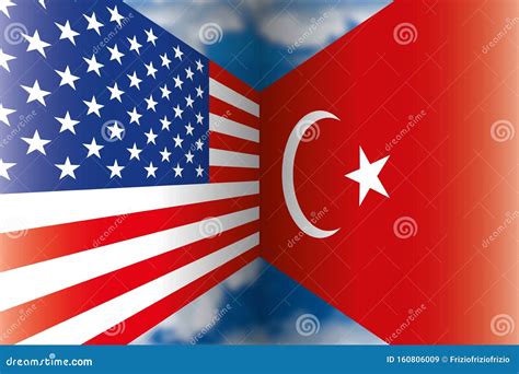 Estados Unidos Vs Turquía, Banderas, Ilustración Vectorial Ilustración ...