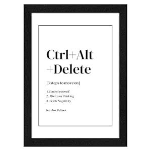 S.K Ctrl+Alt+Delete Move On Motivational Inspirational Quotes Framed ...