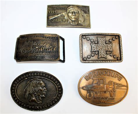 Vintage Lot of Five Classic Belt Buckles