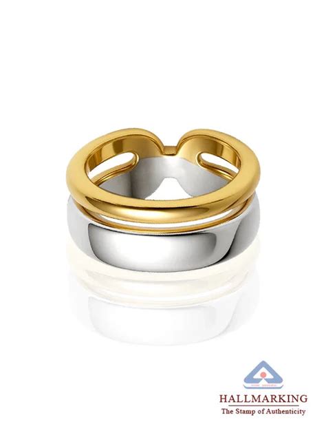 Rhea Dual Tone Statement Finger Ring for Women in 925 Sterling Silver ...