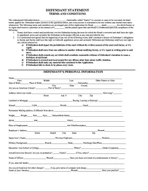 Fillable Online Defendant Statement (This form is 2 pages) Fax Email ...