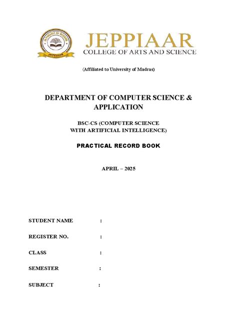 Prolog Practical Record Book for CS with AI (April 2025) - Studocu