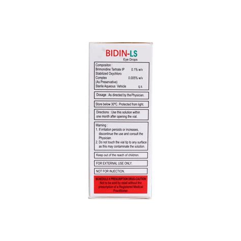 Bidin LS Eye Drops 5 ml Price, Uses, Side Effects, Composition - Apollo ...