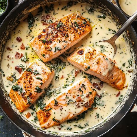 Creamy Garlic Butter Baked Salmon with Parmesan Sauce - My Homemade Recipe