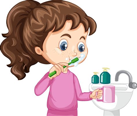 Kids Brushing Teeth Clipart Free Download Best Kids Lovely girl ...