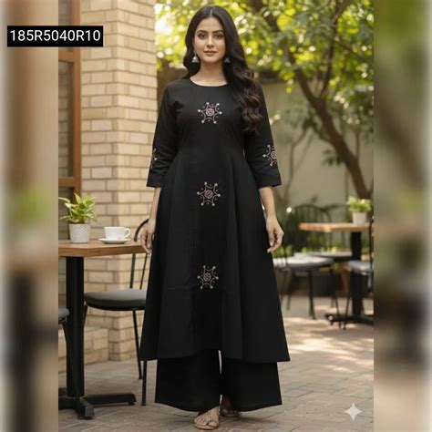 A-Line Handwork Kurti Plazo Co-Ord Set for Women | TRENDBUY – TREND BUY
