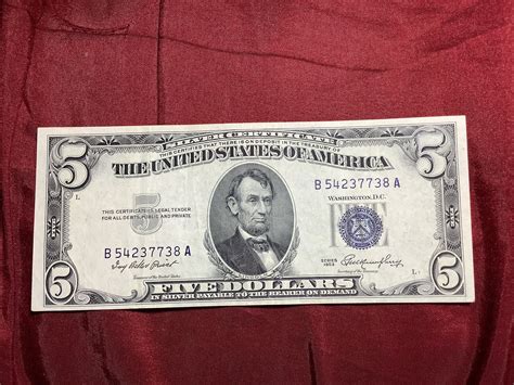 Five Dollars Bill Blue Seal 1953 Series mint, mint conditions. If you ...