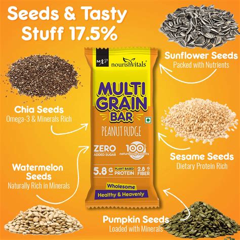 Buy NOURISHVITALS MULTIGRAIN PEANUT FUDGE BAR RICH IN VITAMINS ...