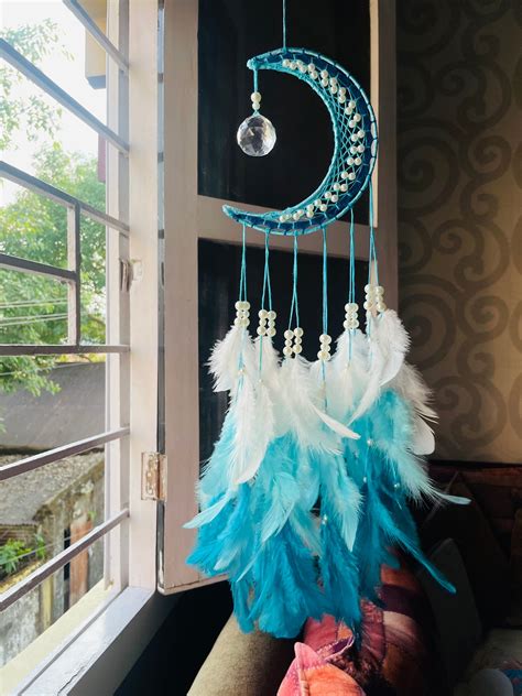 Shades of Sea Green Mooncatcher Wall Hanging – Teal By Tanvi